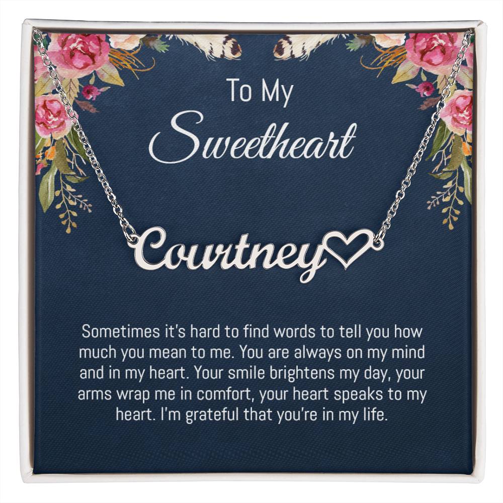 To My Sweetheart Name Necklace