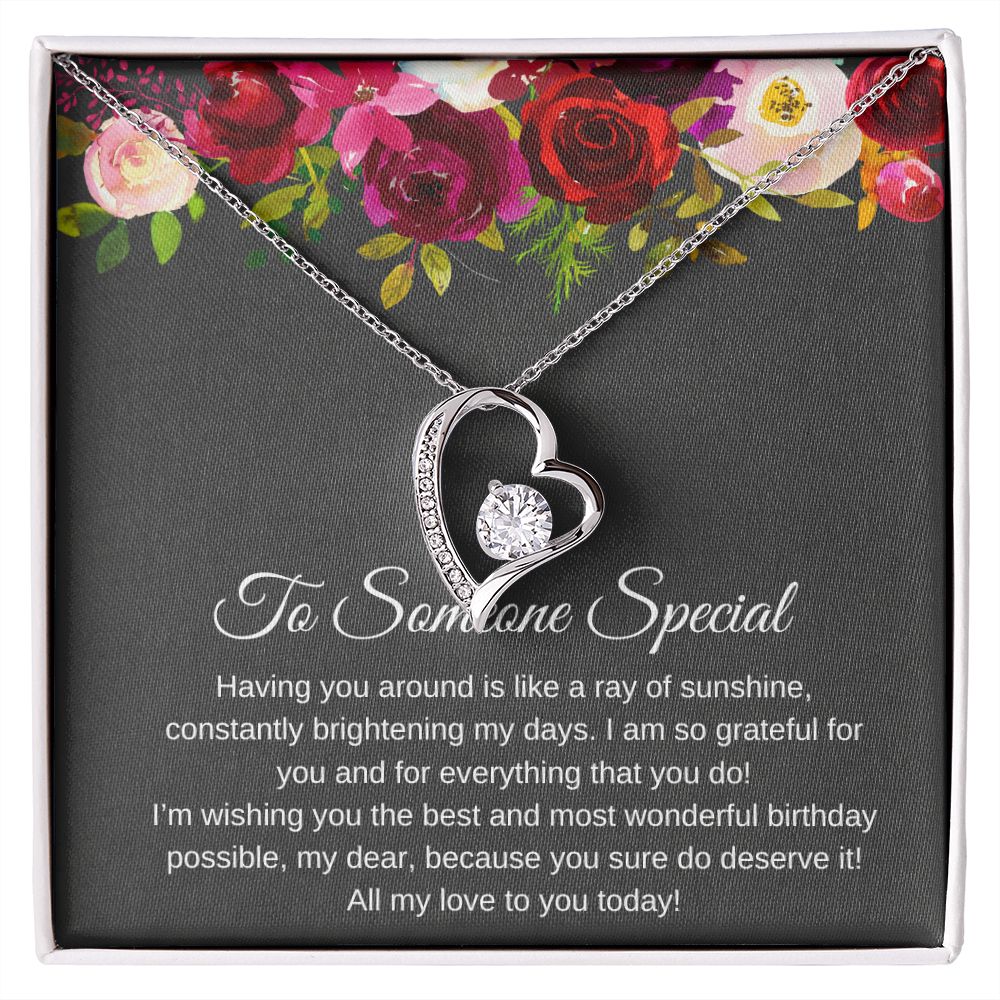 To Someone Special Heart Necklace for Birthday