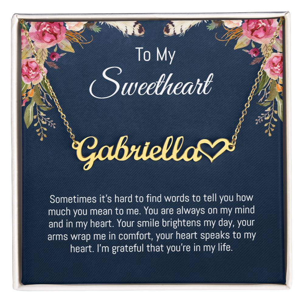 To My Sweetheart Name Necklace