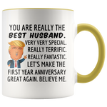 Load image into Gallery viewer, Trump Mug Husband for 1st Anniversary Gift
