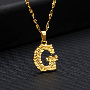 Gold Initial Letter Necklace