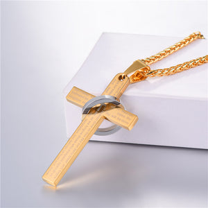 Bible Prayer Cross Necklace