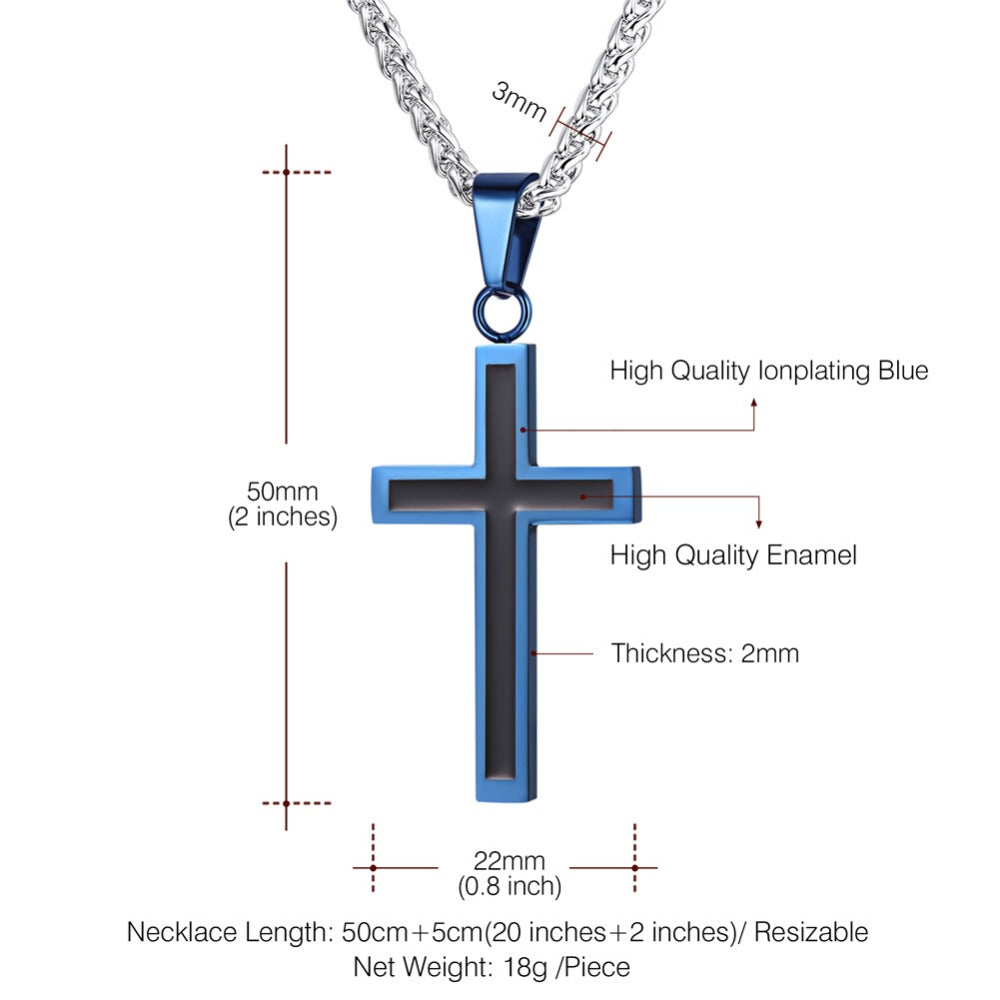 Enamel Cross Necklace – Dulmarishop