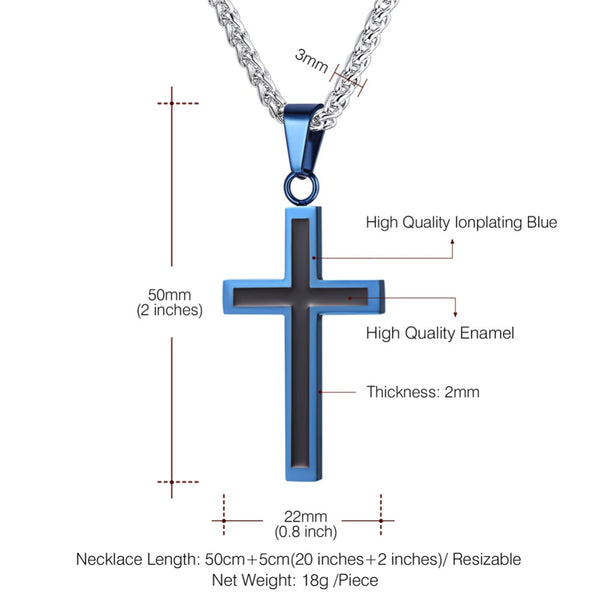 Enamel Cross Necklace – Dulmarishop