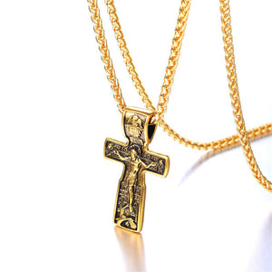 Vintage Crucifix Jesus Cross Necklace