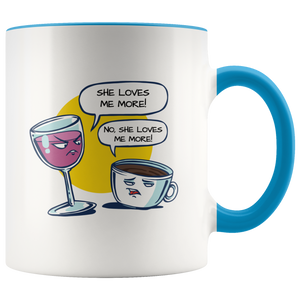 Wine and Coffee Funny Mug