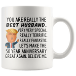 Load image into Gallery viewer, Trump Mug Husband for 50th Anniversary Gift
