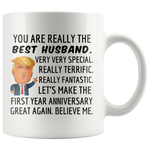 Load image into Gallery viewer, Trump Mug Husband for 1st Anniversary Gift
