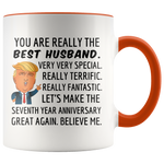 Load image into Gallery viewer, Trump Mug Husband for 7th Anniversary Gift
