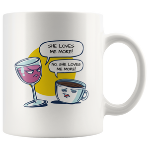 Wine and Coffee Funny Mug