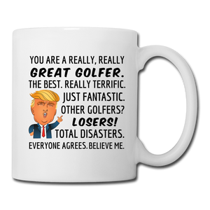Trump Golfer Mug - white