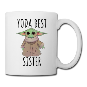 Custom Yoda Best Sister Mug - white