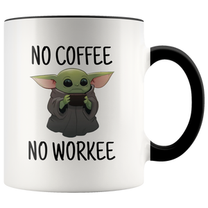 No Coffee No Workee Baby Yoda Mug