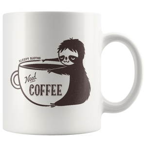 Sleepy Sloth Need Coffee Mug